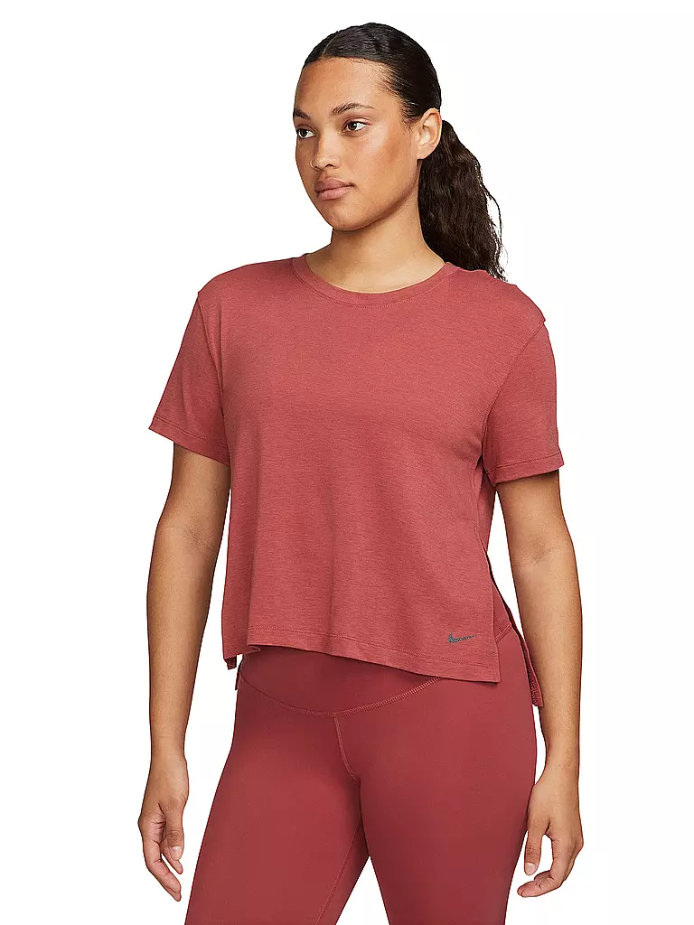 NIKE | Damen Yogashirt Dri-FIT | dunkelrot