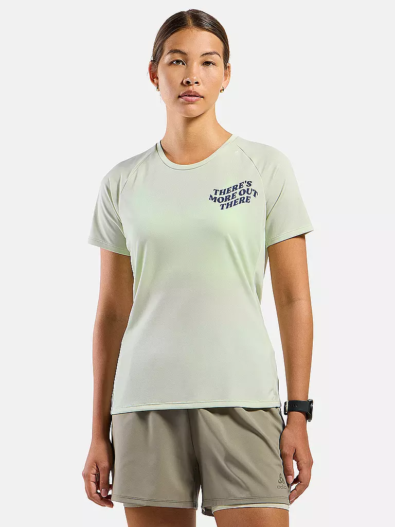 ODLO | Damen Laufshirt Essentials Print | hellgrün