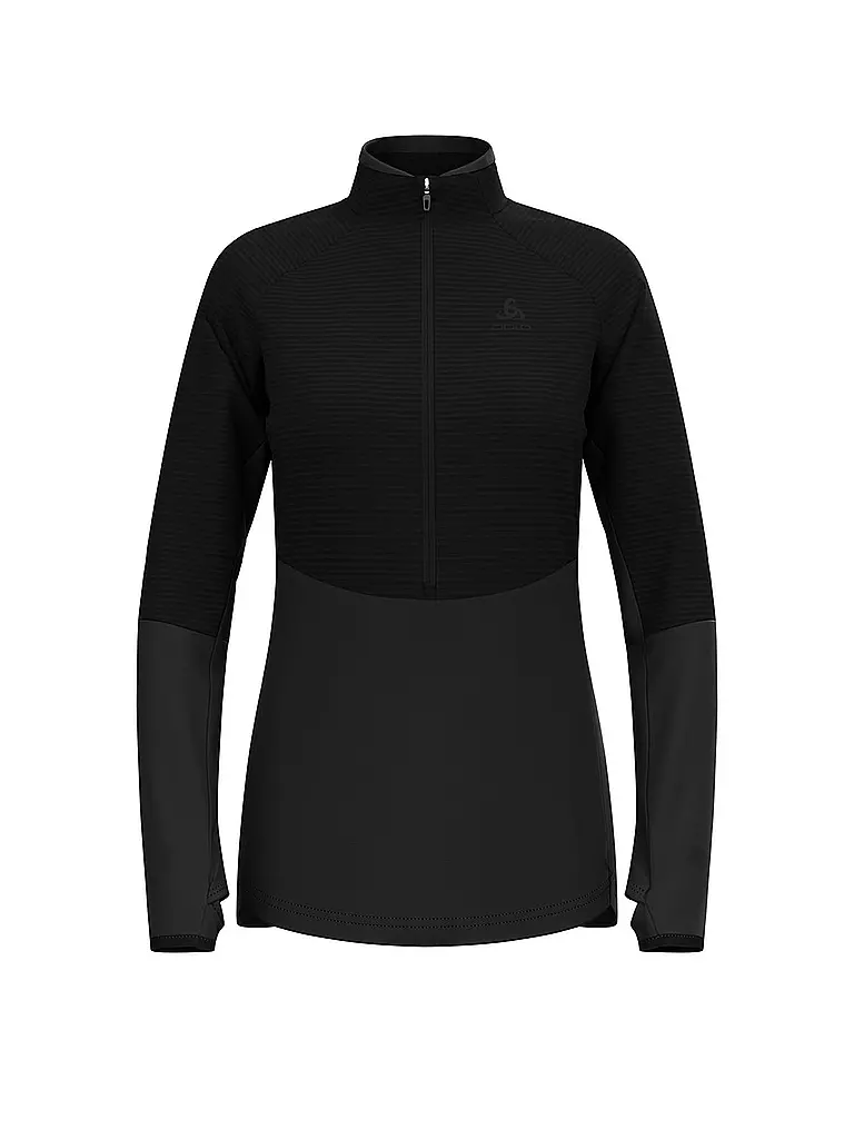 ODLO | Damen Unterzieh Zipshirt Descent Ceramiwarm | schwarz