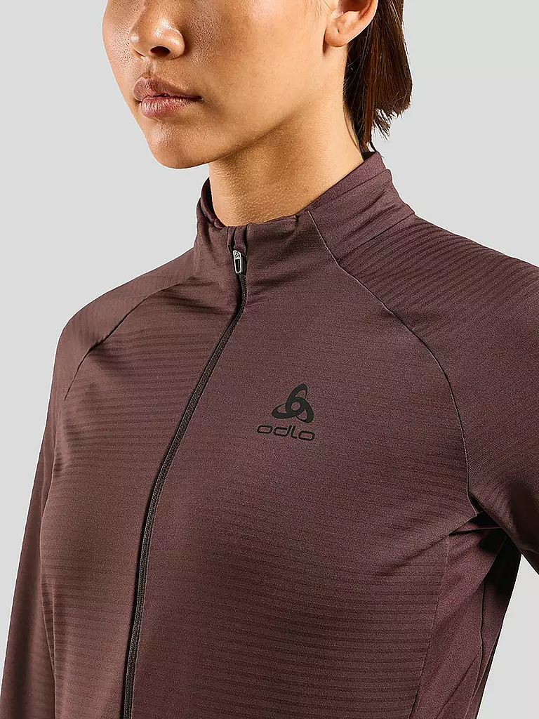 ODLO | Damen Unterzieh Zipshirt Descent Ceramiwarm | schwarz