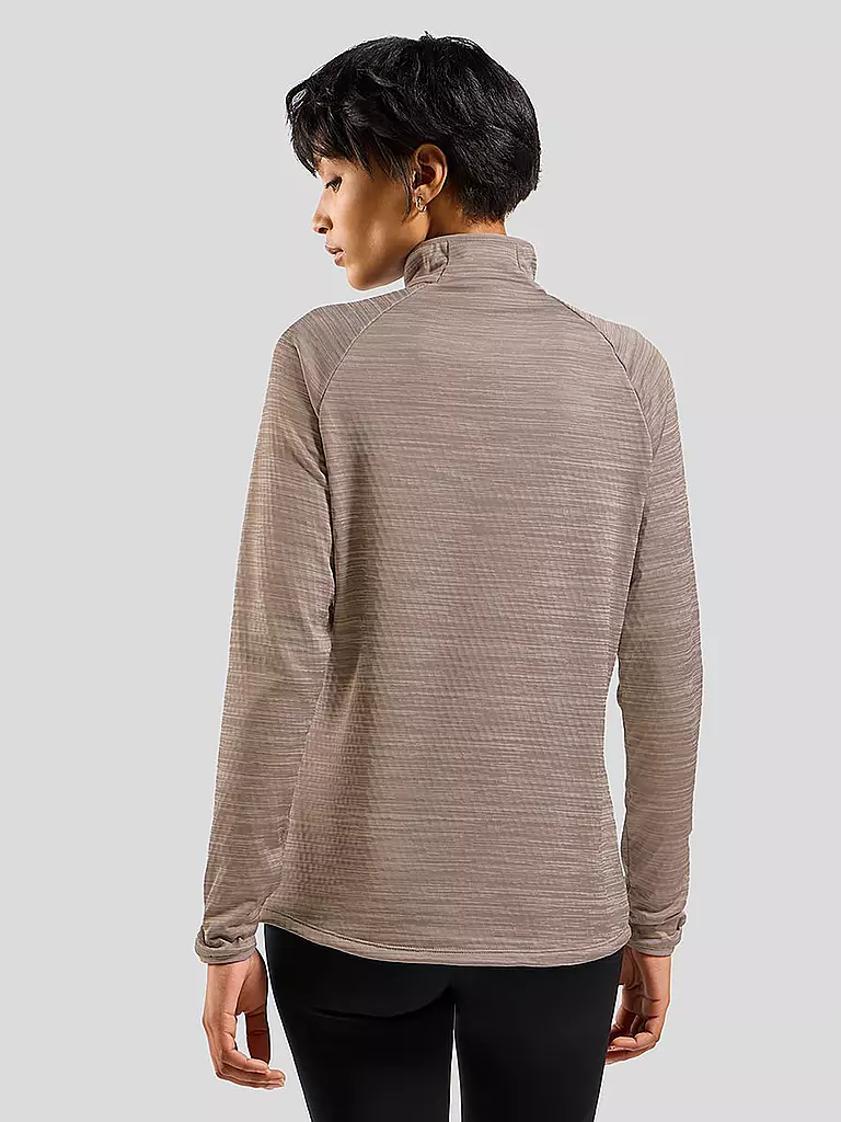 ODLO | Damen Unterzieh Zipshirt Run Easy Mid Layer | grau