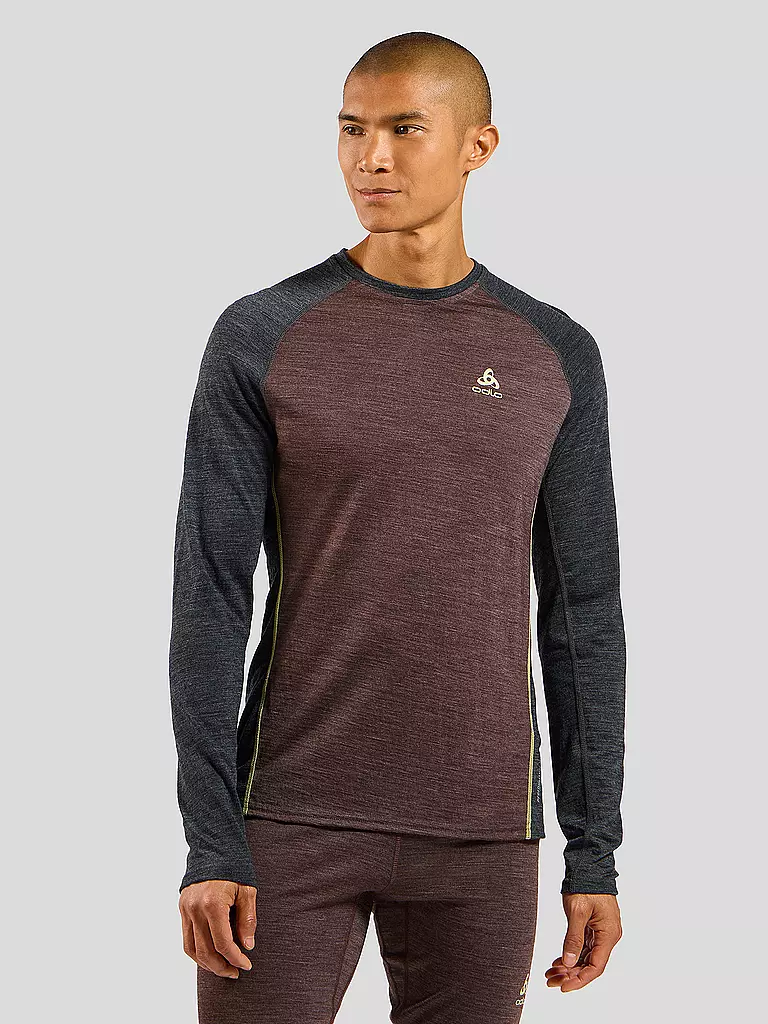 ODLO | Herren Unterzieh Funktionsshirt Performance Wool 150 | dunkelrot