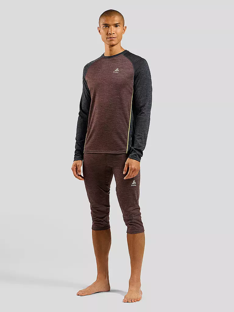 ODLO | Herren Unterzieh Hose Natural Performance 150 4/4 | dunkelrot