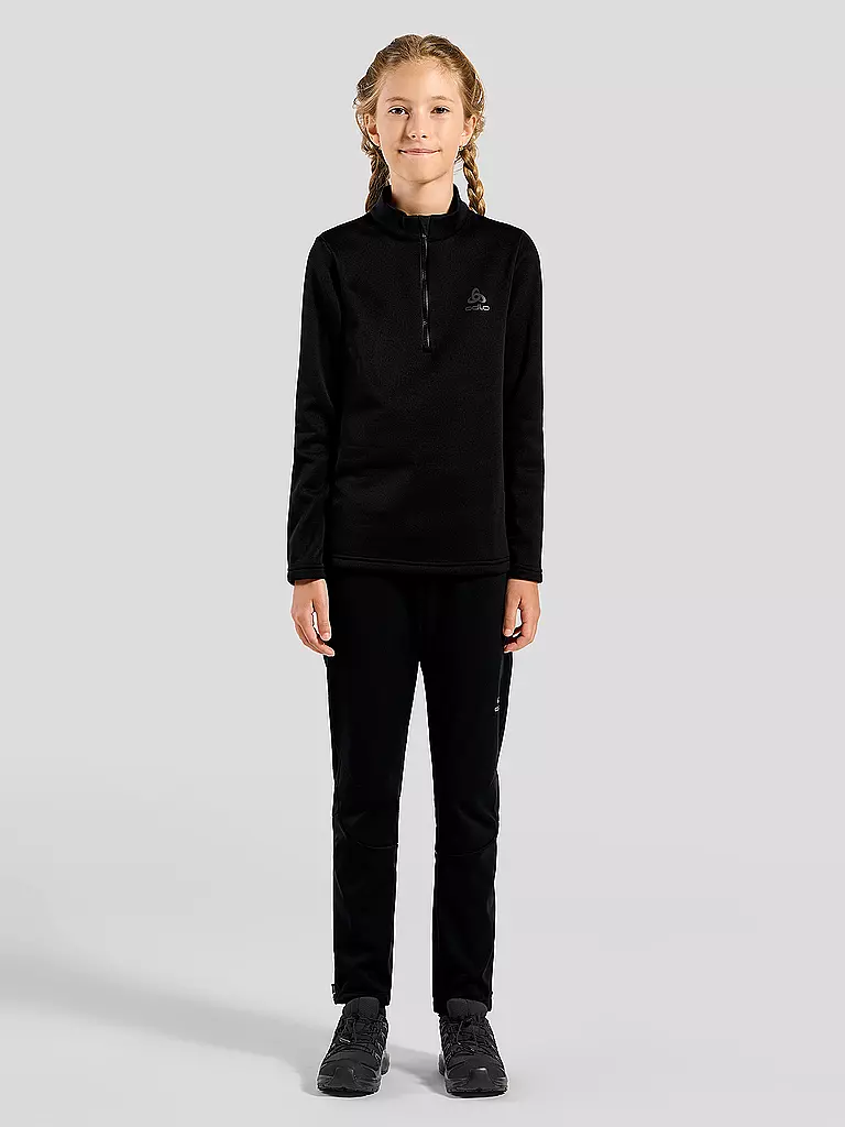 ODLO | Kinder Unterzieh Zipshirt Berra Mid Layer | schwarz