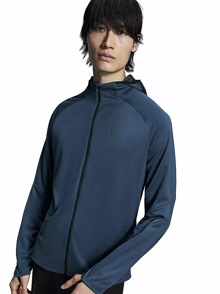 ON | Herren Laufjacke Climate Zip Hoodie | blau