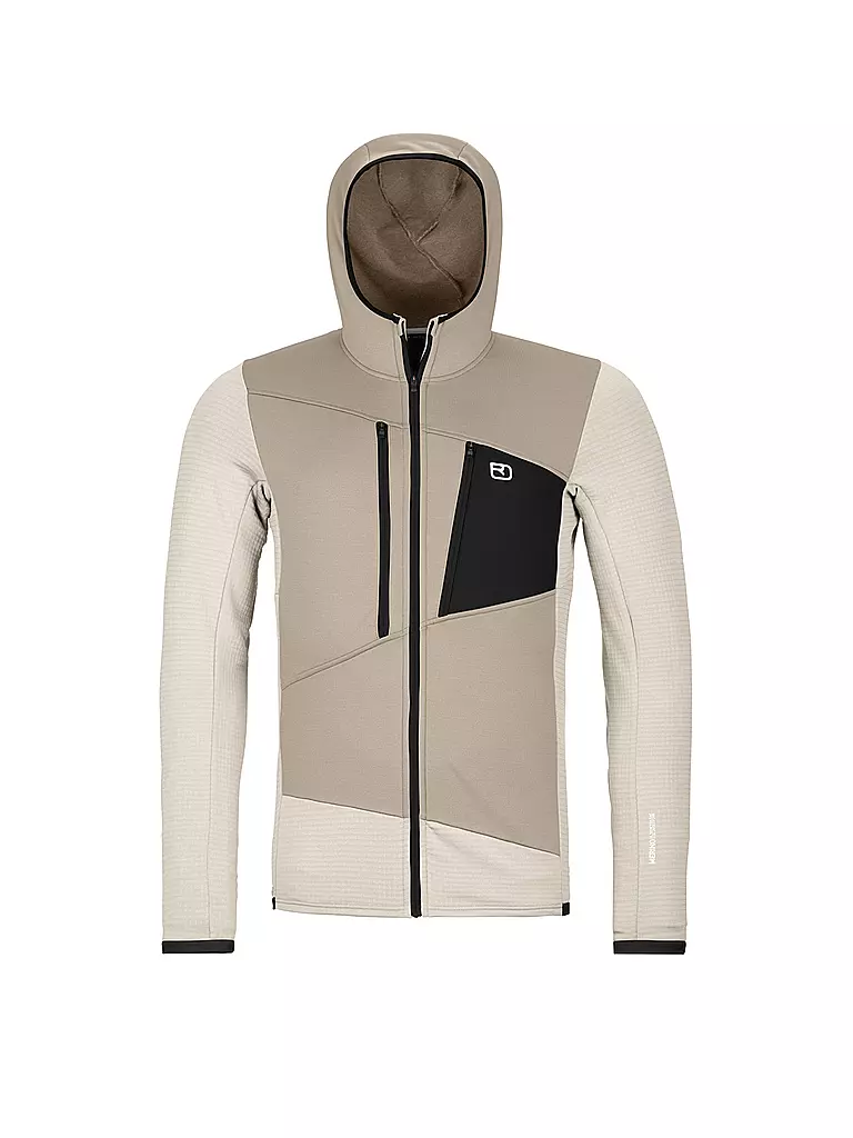 ORTOVOX | Herren Fleecejacke Grid Hoodie | beige