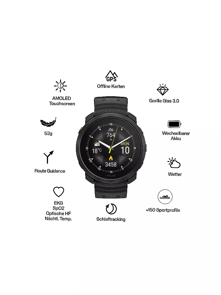 POLAR | Fitness-Smartwatch Vantage M3 | schwarz