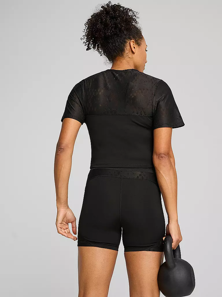 PUMA | Damen Fitnessshirt Lace Crop | schwarz