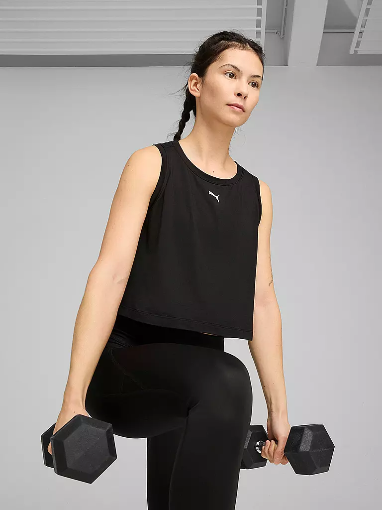 PUMA | Damen Fitnesstank Cloudspun Crop | hellgrün