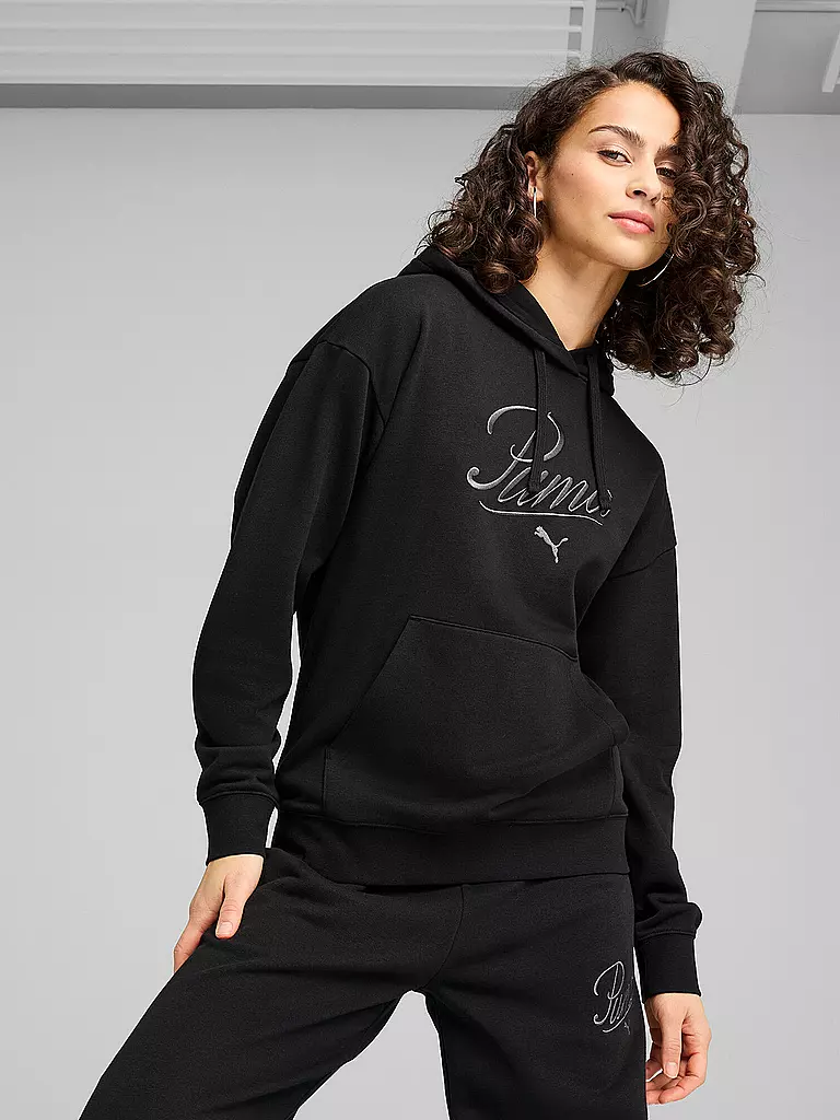 PUMA | Damen Hoodie Script Comfort | schwarz