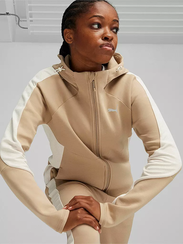 PUMA | Damen Kapuzenjacke Evostripe | camel