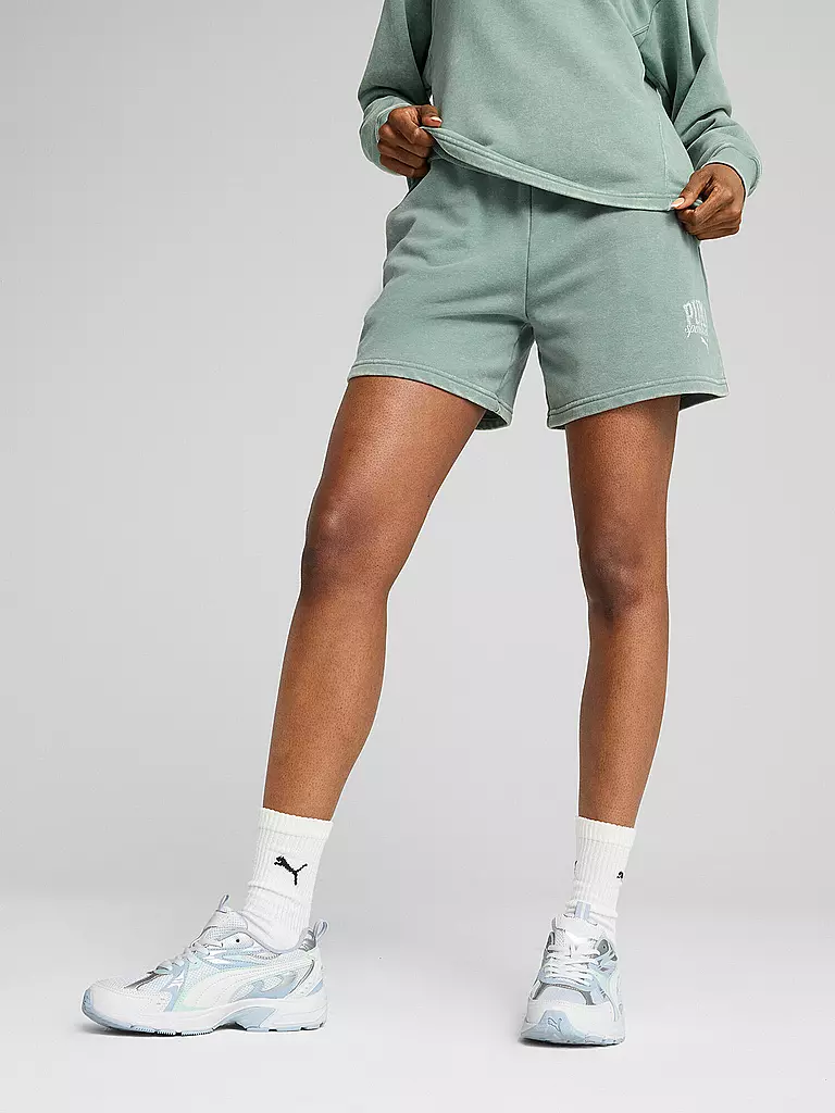 PUMA | Damen Short PUMA CLASS 5" Washed | hellgrün