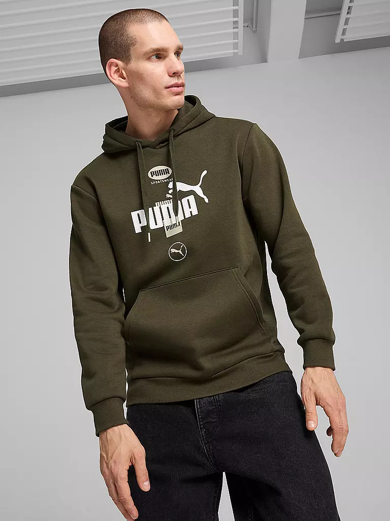 PUMA | Herren Hoodie Power Graphic Logo | olive