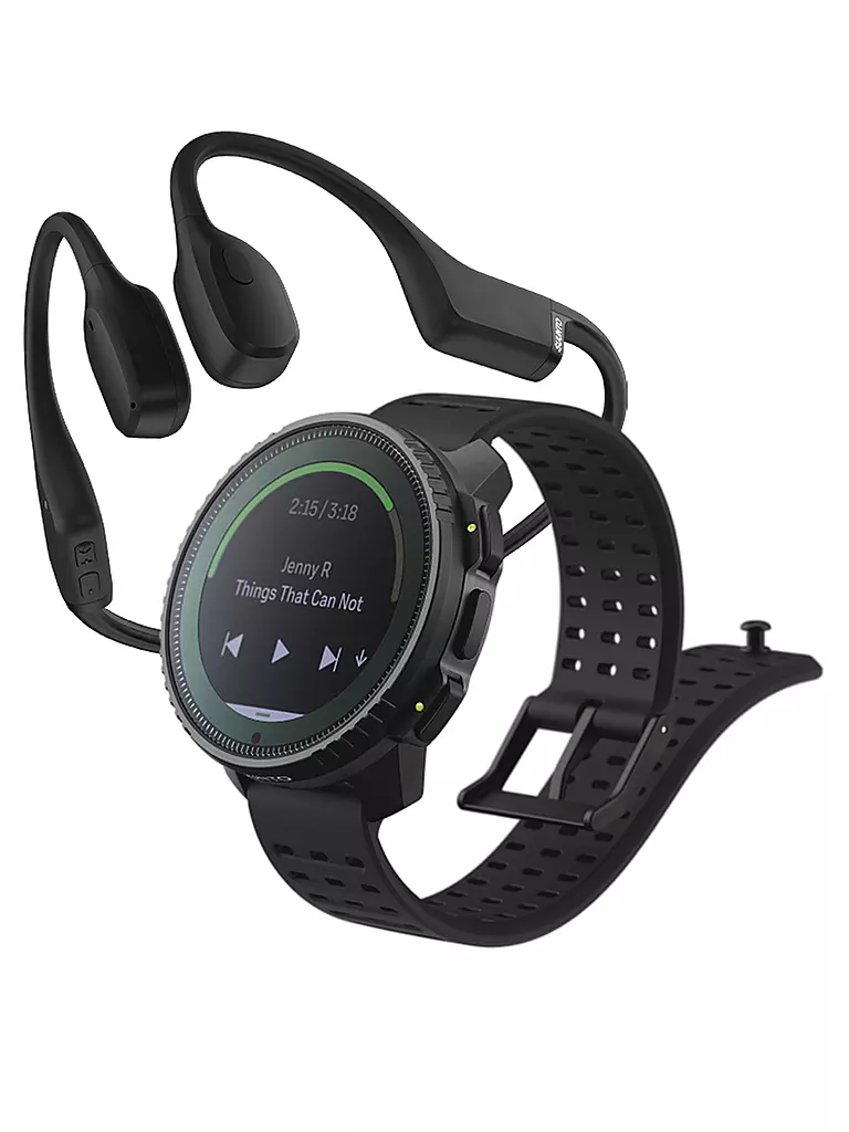 SUUNTO | GPS-Multisportuhr Set Vertical Solar + Sonic Kopfhörer | schwarz