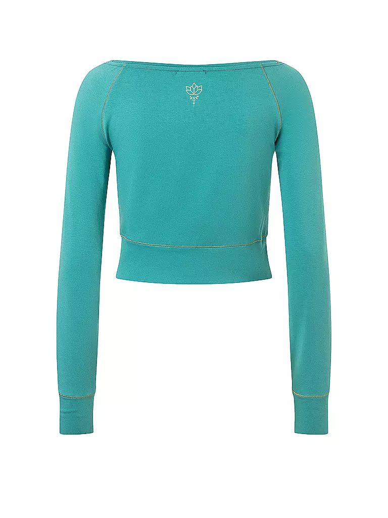 THE SPIRIT OF OM | Damen Yogashirt Bambus Crop | grün