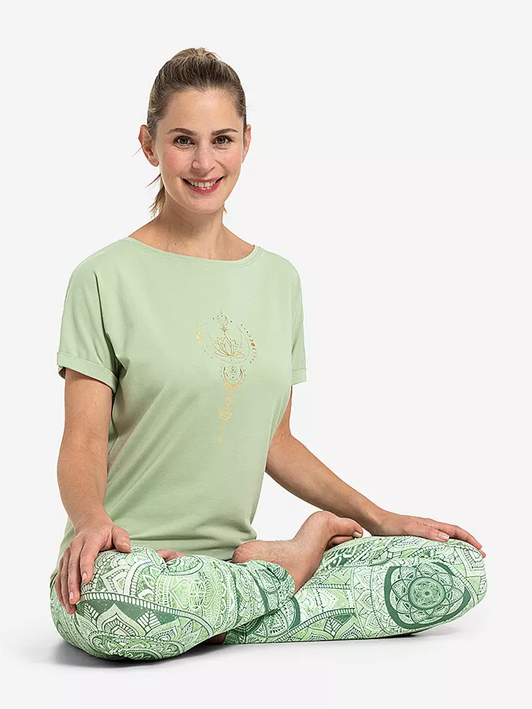 THE SPIRIT OF OM | Damen Yogashirt Eka Padma | hellgrün