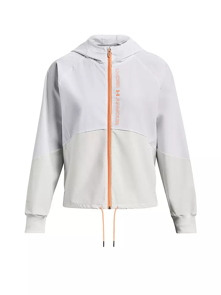 UNDER ARMOUR | Damen Fitnessjacke UA Jacke aus Webstoff mit durchgehendem Zip | weiss