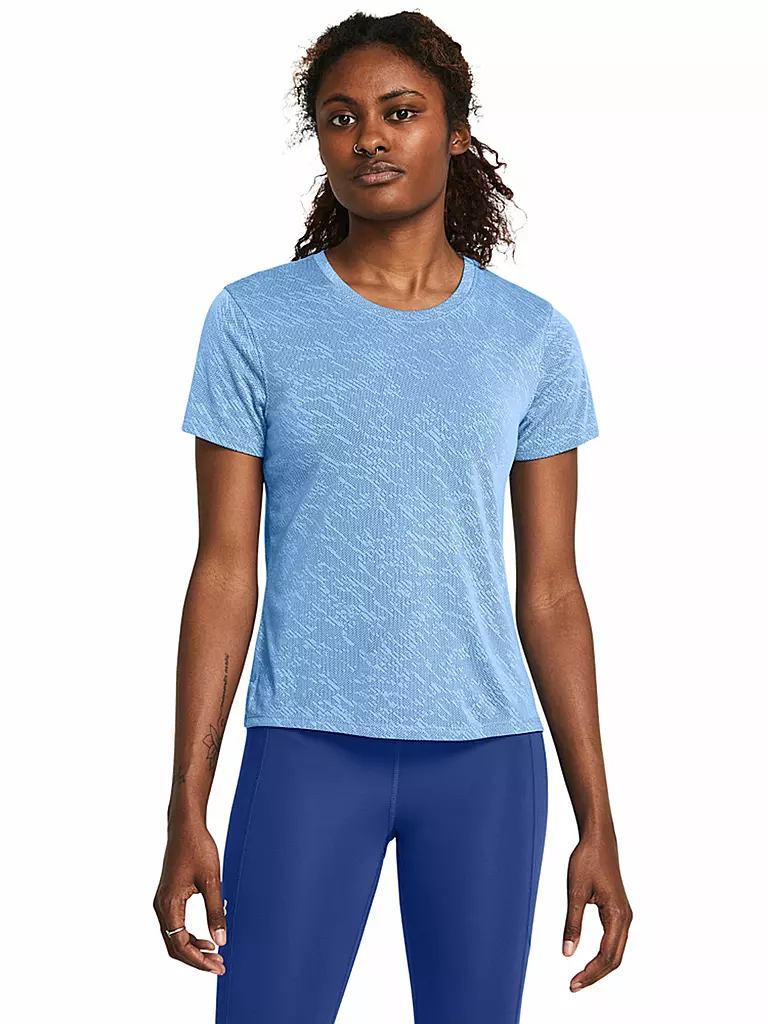 UNDER ARMOUR | Damen Fitnessshirt UA Launch Camo | hellblau