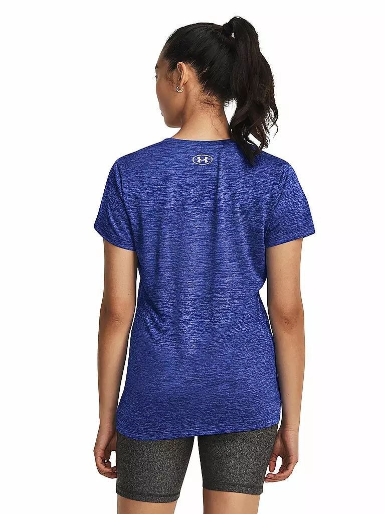 UNDER ARMOUR | Damen Fitnessshirt UA Tech™ Oberteil mit Twist-Effekt und V-Ausschnitt | blau