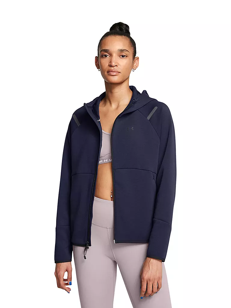 UNDER ARMOUR | Damen Kapuzenjacke UA Unstoppable Fleece mit durchgehendem Zip | dunkelrot