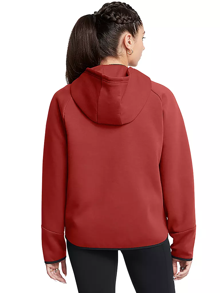 UNDER ARMOUR | Damen Kapuzenjacke UA Unstoppable Fleece mit durchgehendem Zip | dunkelrot