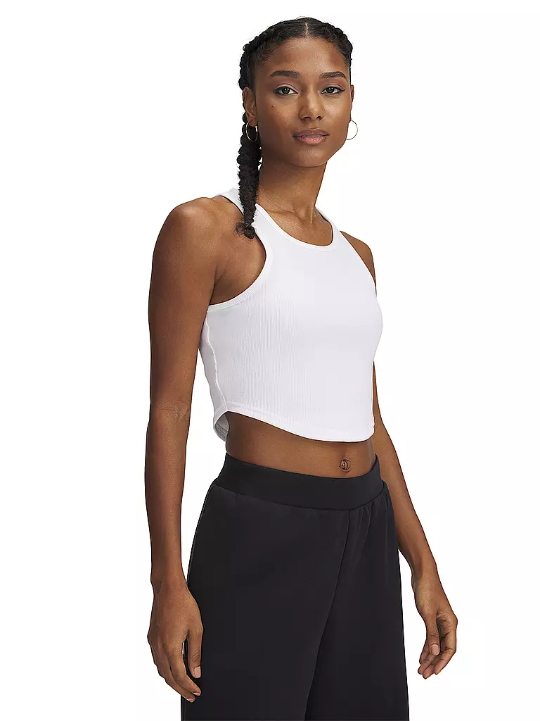 UNDER ARMOUR | Damen Tank UA Rival RIB Crop | weiss