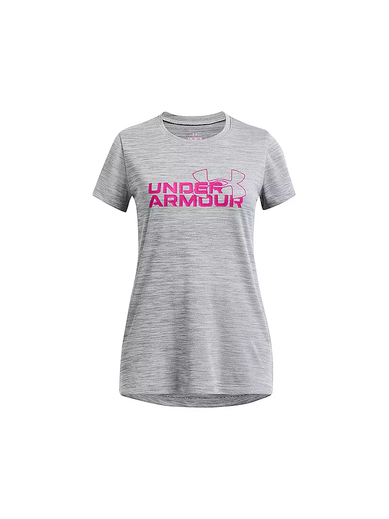 UNDER ARMOUR | Mädchen Fitnessshirt UA Tech™ Twist Wordmark Logo | grau