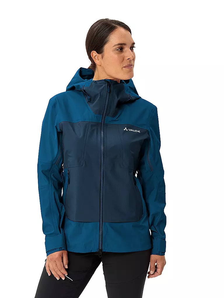 VAUDE | Damen Wanderjacke Croz Alpine 3L Hoodie | dunkelblau